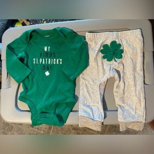 9 month baby boy st patty’s day outfit, Carter’s brand